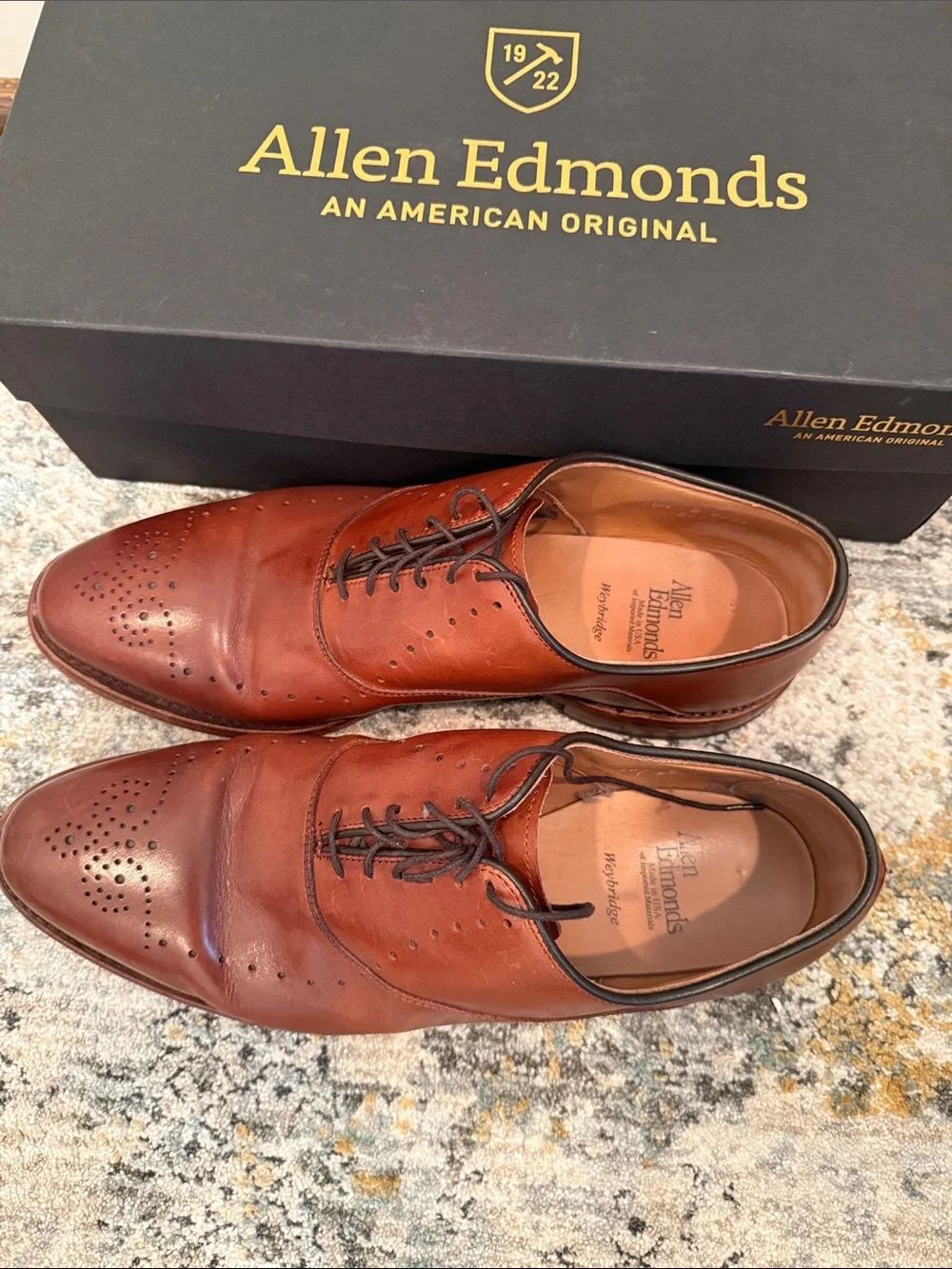 Allen Edmonds Tan Leather Wingtip Derbys